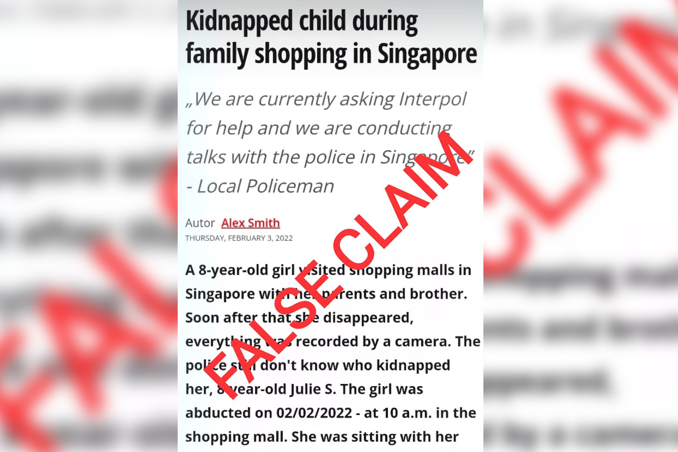 Accompanying the police statement was an image of an online post, which stated that the girl was with her parents and brother when she disappeared, and that “everything was recorded by a camera”. Accompanying the police statement was an image of an online post, which stated that the girl was with her parents and brother when she disappeared, and that “everything was recorded by a camera”.