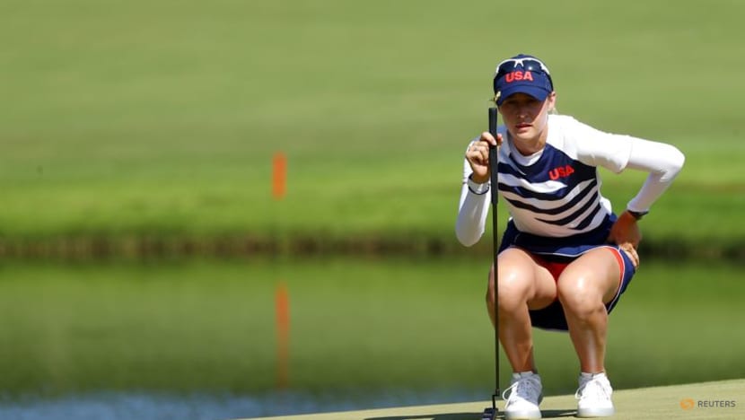 Olympics-Golf-Korda fires up with hot 62 to take four-shot lead Olympics-Golf-Korda fires up with hot 62 to take four-shot lead