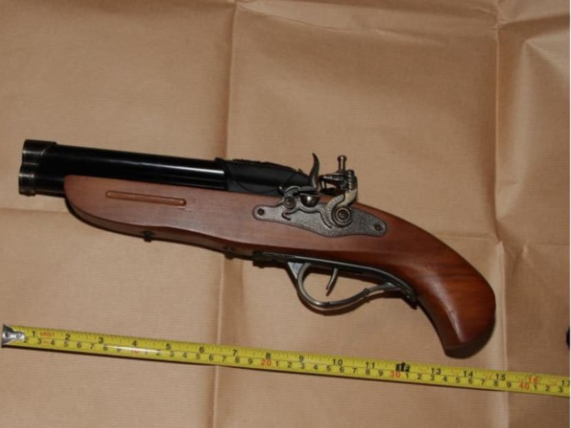 The duo allegedly used a gun-shaped lighter, which was later recovered by the police from the scene of the robbery. The duo allegedly used a gun-shaped lighter, which was later recovered by the police from the scene of the robbery.