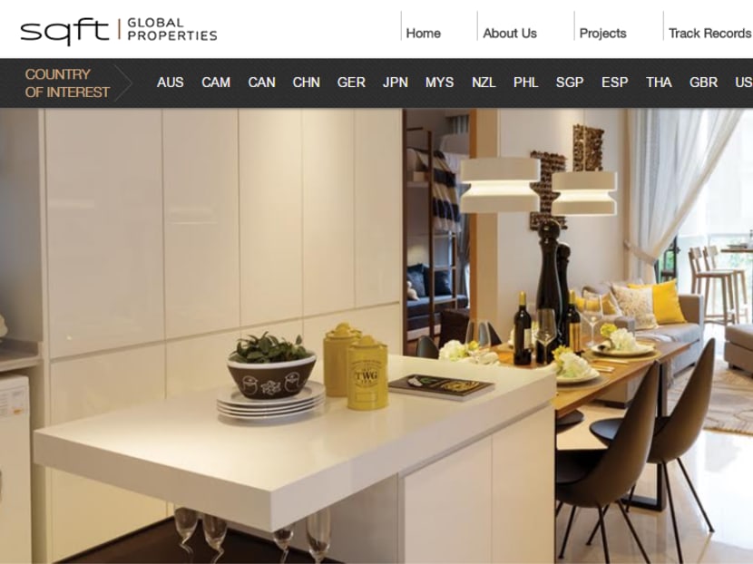 Screengrab of the SQFT Global Properties website