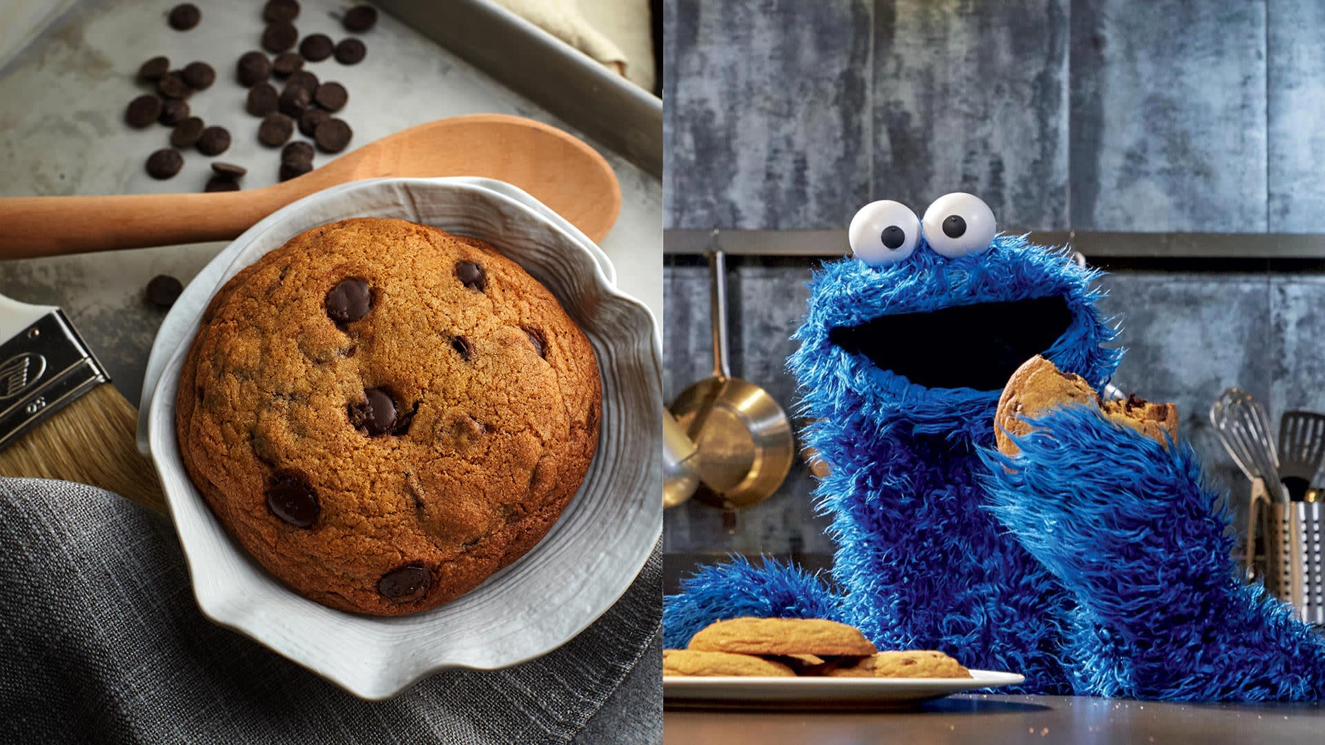 Cookie Monster Loves This Massive Chocolate Chip Cookie, And So Will You Cookie Monster Loves This Massive Chocolate Chip Cookie, And So Will You