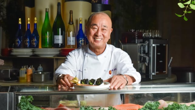 What does celebrity chef Nobu Matsuhisa like to eat when he returns from his travels?