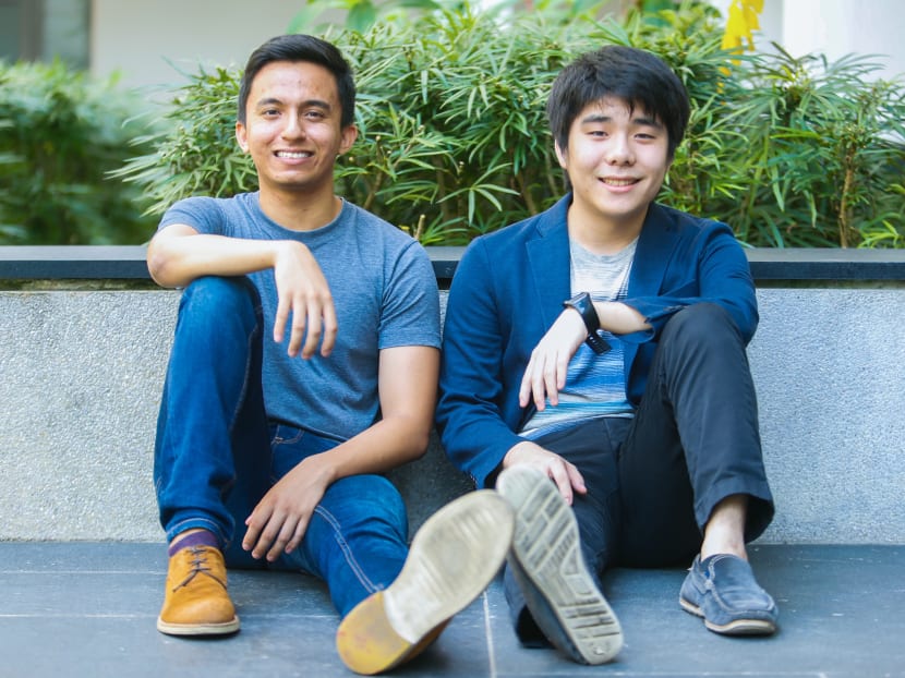 (Left to Right) Abdul Hamid Roslan, 24, and Sean Saito, 23, are two students from the first graduating class of Yale-NUS College. Photo: Najeer Yusof/TODAY