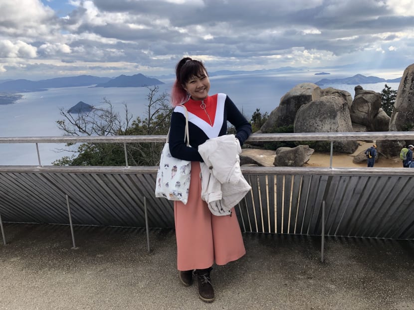 The author, seen here at Mount Misen on Miyajima island in Hiroshima, says that listening to and conversing with yourself is critical to soul-searching.