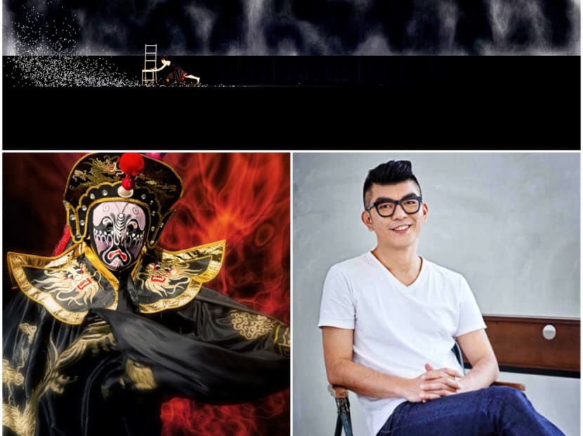 Filmmaker Royston Tan's (below,right) Voyage (above) is set to be a multimedia showcase with 3D mapping and holographic images. Other performances during the Singapore Chinese Cultural Centre's opening ceremonies will include workshops and opera performances. Photos: Royston Tan, Tok Tok Chiang.