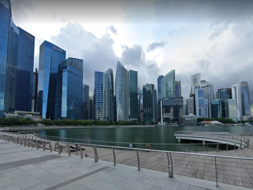 A view of a boardwalk along Bayfront Avenue in Marina Bay from Google Street View.
