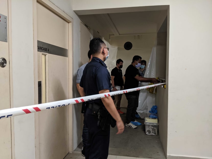 The police said that they were alerted to a stabbing case at a flat along Sumang Walk in Punggol on July 14, 2021. The police said that they were alerted to a stabbing case at a flat along Sumang Walk in Punggol on July 14, 2021.