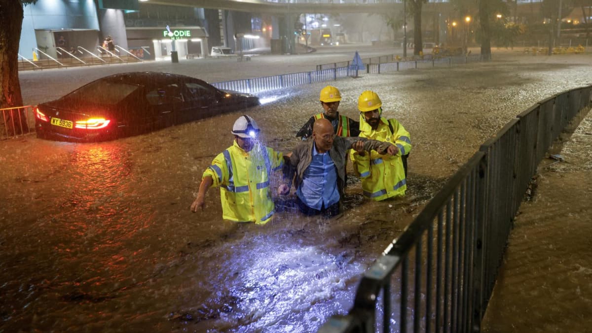 Hong Kong's heaviest rain in at least 140 years floods city streets, metro