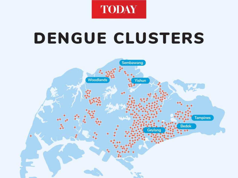 Dengue clusters so far in 2020 have tended to be centred in Singapore's north and east.