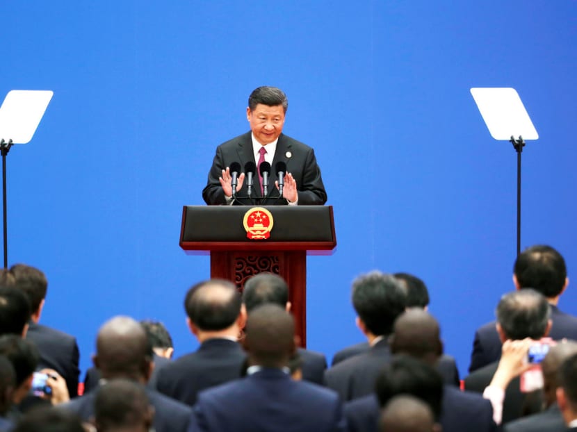 Chinese President Xi Jinping at a news conference at the end of the Belt and Road Forum in Beijing last week. China is offering a large pie to the world but has kept details vague. Photo: Reuters