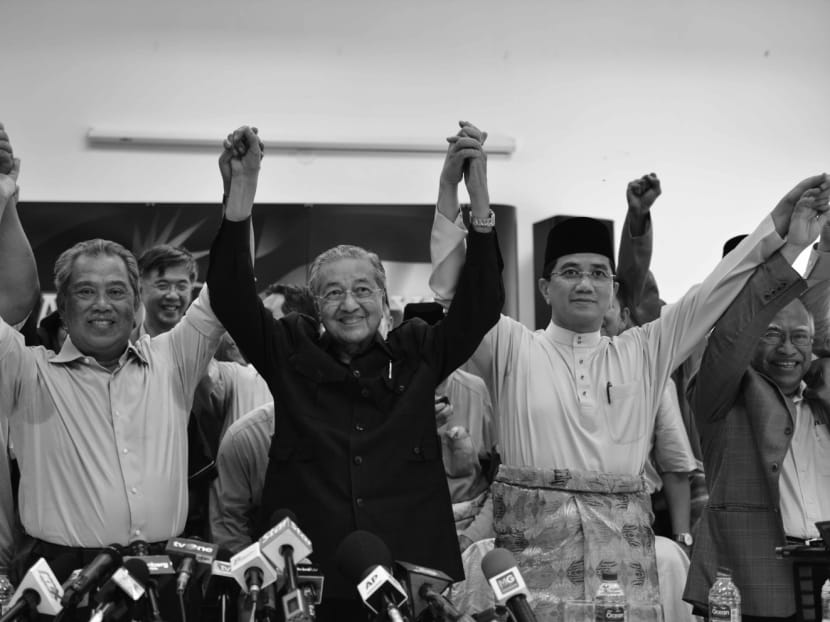 Last week’s Citizens’ Declaration press conference of opposition leaders and Dr Mahathir (centre) will fracture the Malay support UMNO is heavily reliant on for political legitimacy. Photo: AP
