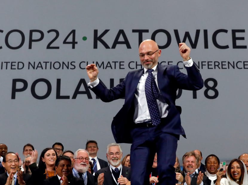 COP24 President Michal Kurtyka reacts during a final session of the COP24 United Nations Climate Change Conference 2018 in Katowice, Poland on Dec 15, 2018.
