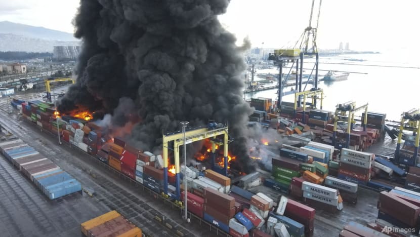 Türkiye's Iskenderun port on fire after quake, operations halted