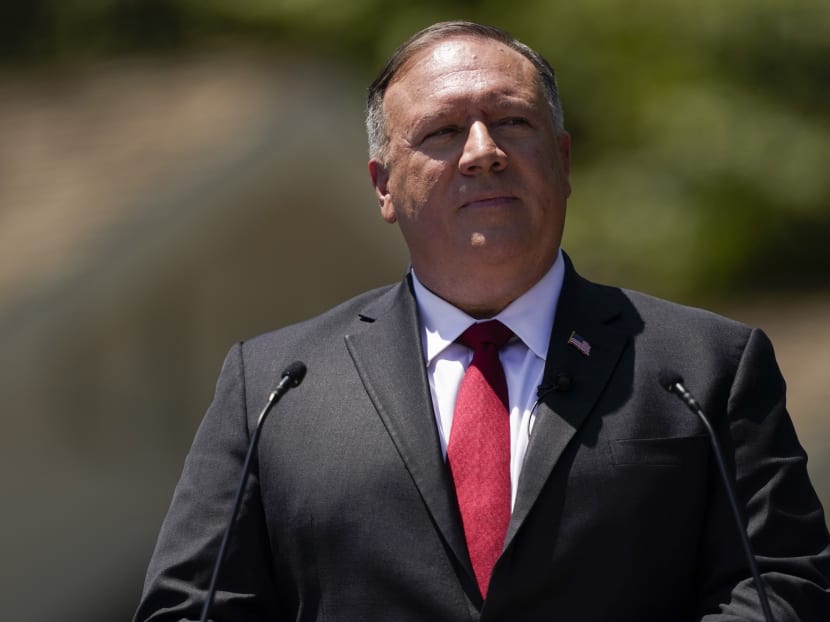 US Secretary of State Mike Pompeo speaks at the Richard Nixon Presidential Library in Yorba Linda, California, on July 23, 2020. US Secretary of State Mike Pompeo speaks at the Richard Nixon Presidential Library in Yorba Linda, California, on July 23, 2020.