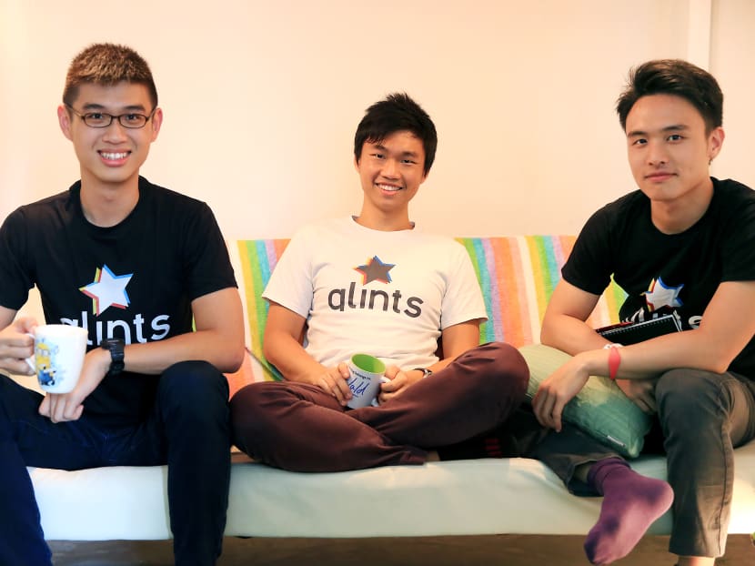 Tech entrepreneurs: Glints founders (L-R) Qin En Looi, Oswald Yeo and Ying Cong Seah at their office, taken on 03 February 2016. Photo: KOH MUI FONG/TODAY