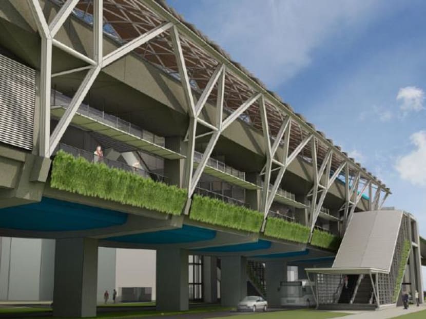 An artist impression of Tengah Plantation station on the Jurong Region Line. An artist impression of Tengah Plantation station on the Jurong Region Line.