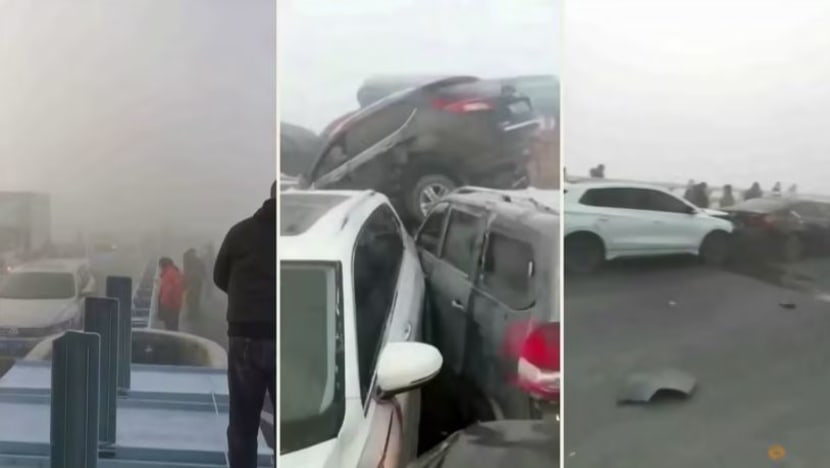 Kabus tebal sebabkan kemalangan teruk jalan raya di jambatan Zhengzhou China Kabus tebal sebabkan kemalangan teruk jalan raya di jambatan Zhengzhou China