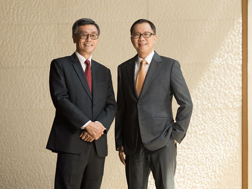The 23rd president of the National University of Singapore (NUS), Professor Tan Eng Chye (L), will be assisted by Prof Ho Teck Hua (R) as senior deputy president and provost. Prof Tan and Prof Ho were hostel mates back in their university days and dub themselves the "Tan-Ho partnership". Photo: NUS