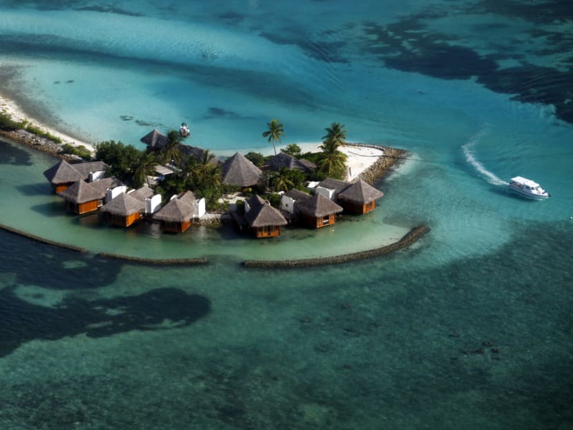 A resort island in the Maldives. The island nation derives 30 per cent of its GDP and 90 per cent of its tax revenues from tourism.