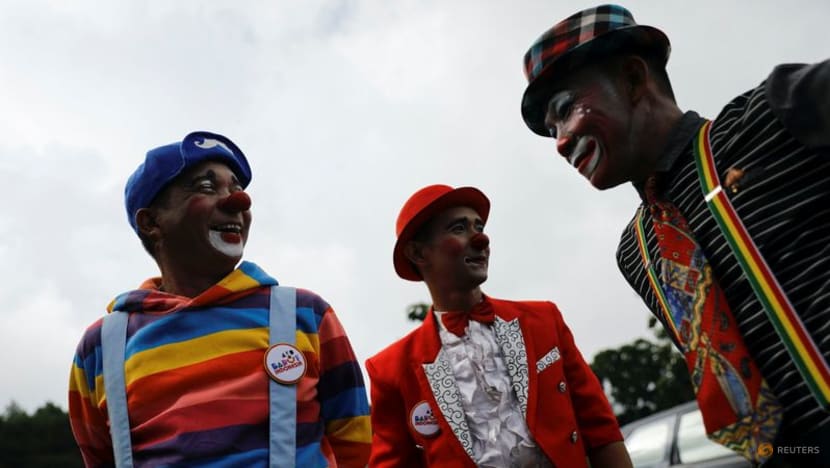 Indonesian clowns bring some cheer to children displaced by eruption