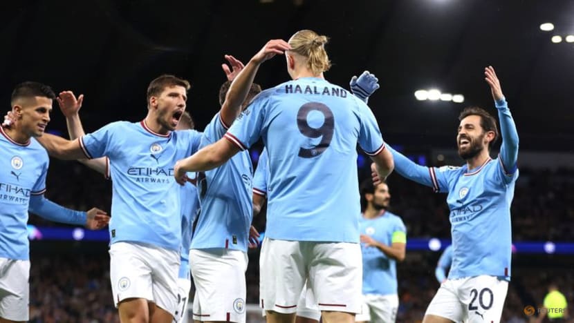 Soccer-Relentless Haaland at the double as Man City crush Copenhagen Soccer-Relentless Haaland at the double as Man City crush Copenhagen