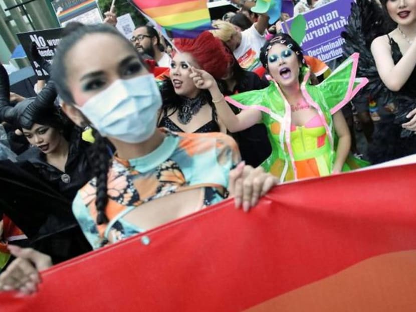 Thai LGBT and anti-government protesters join in Pride Parade Thai LGBT and anti-government protesters join in Pride Parade