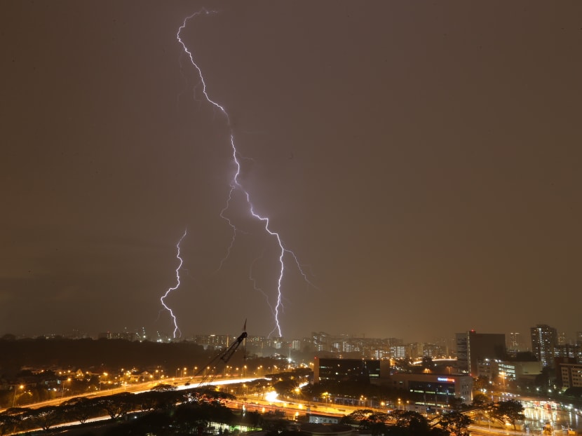 During the inter-monsoon months, the incidence of lightning activity is higher than other times of the year, the Meteorological Service Singapore said.