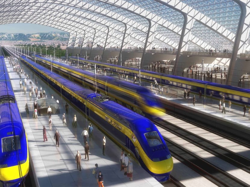 Could we be seeing a station like this here by 2020? This image provided by the California High Speed Rail Authority shows an artist's rendering of a high-speed train station, as California mulls a high-speed rail network. Photo: AP