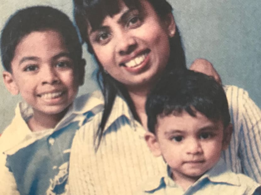 The author and her two sons when they were in Sarada Kindergarten, which she had hoped would immerse them in a "more Indian environment".