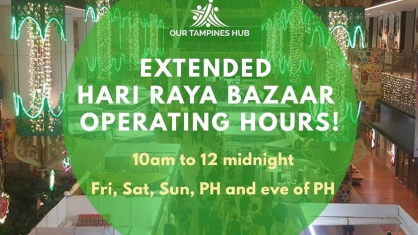 Ambil kira waktu terawih, bazar raya Tampines kini dibuka hingga 12 malam hujung minggu