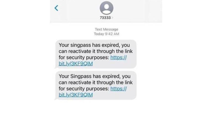Police warn of SMS phishing scam involving fake Singpass website Police warn of SMS phishing scam involving fake Singpass website