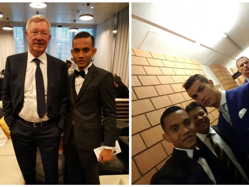 Faiz Subri with Sir Alex Ferguson and Cristiano Ronaldo. Photos: Faiz Subri/Twitter