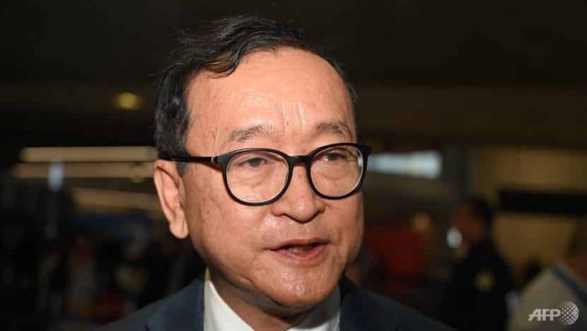 Cambodian opposition figure Sam Rainsy arrives in Malaysia