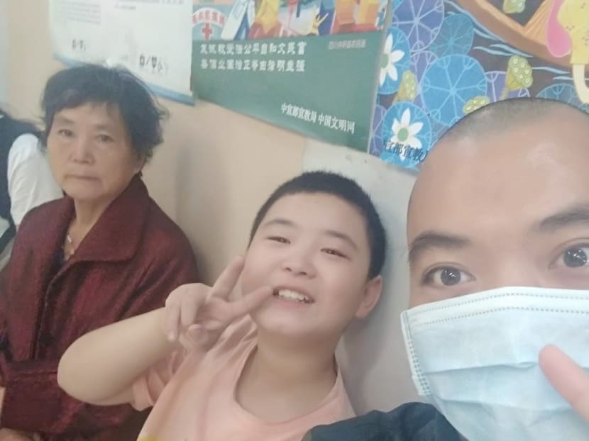 Mr Lu Yanheng (right) is recovering in hospital after receiving bone marrow from his son, Zikuan. Mr Lu said his son “gave me the hope to live”.