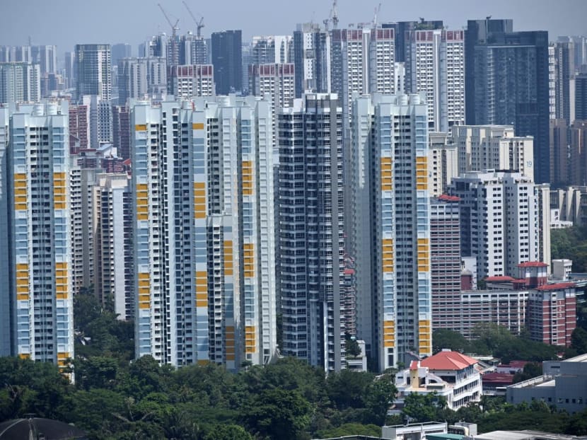 A view of public housing blocks in Singapore.