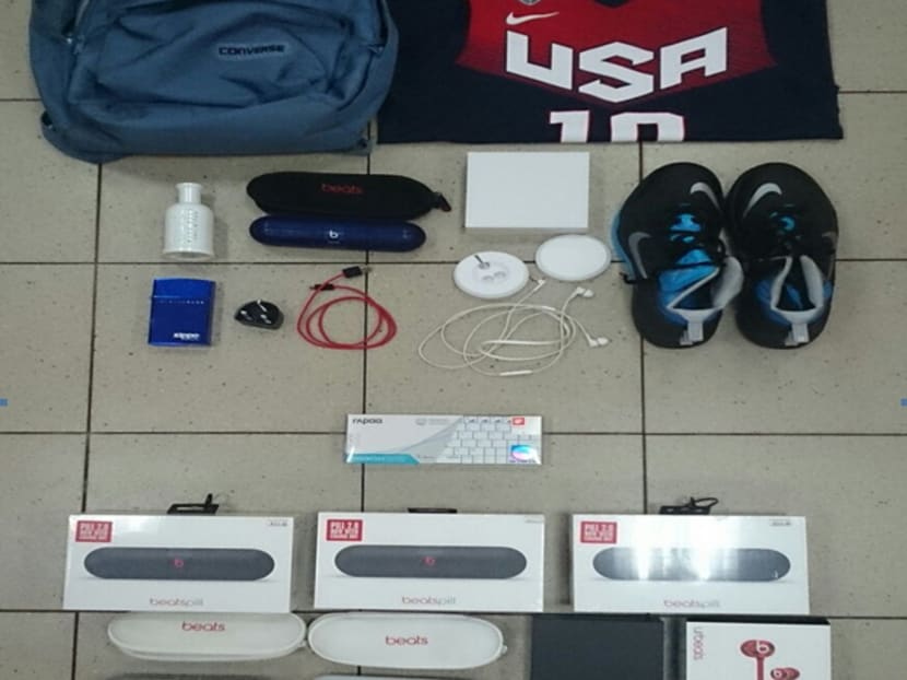 Items seized during the arrest. Photo: Singapore Police Force