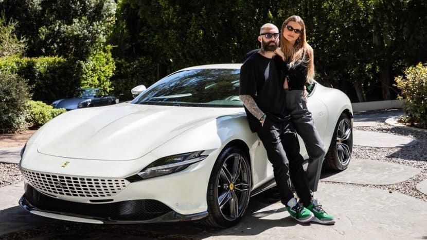 Adam Levine takes part in a Ferrari charity auction to support children's welfare