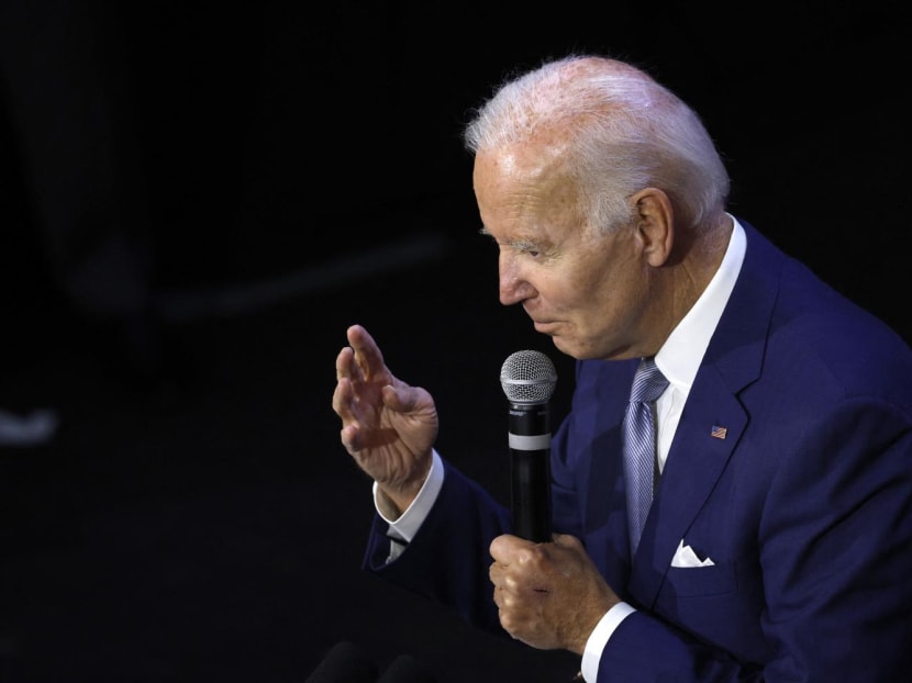 US President Joe Biden speaks at a Democratic National Committee event at the Howard Theatre on Oct 18, 2022 in Washington, DC. 