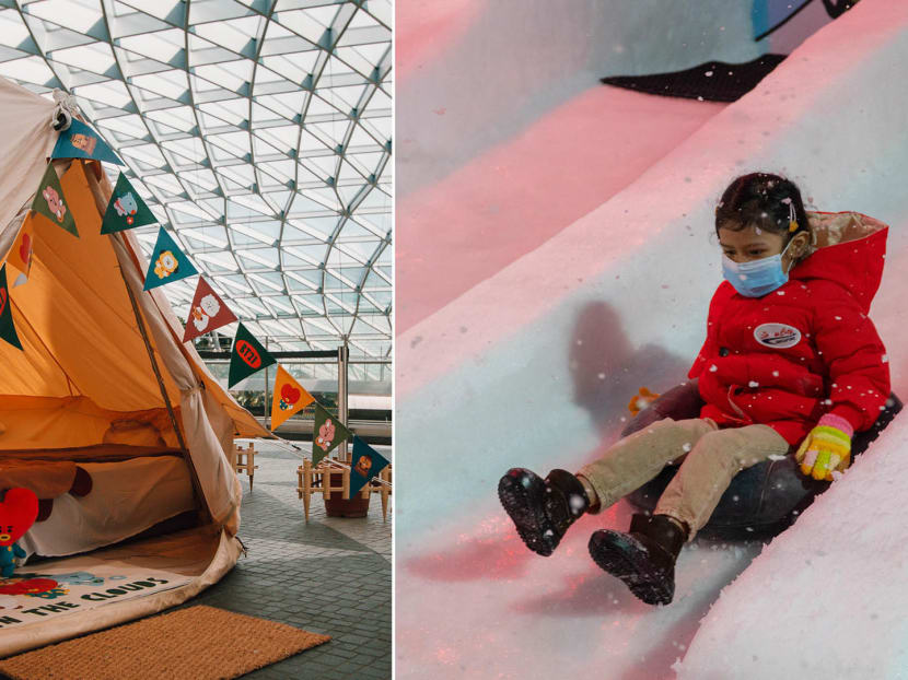 There Are BT21 Glamping Stays, Picnics & A Snoopy-Themed Snow Luge At Changi Airport This June Holidays