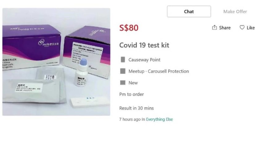 Listings removed for illegal COVID-19 test kits, HSA warns use could lead to disease spread Listings removed for illegal COVID-19 test kits, HSA warns use could lead to disease spread