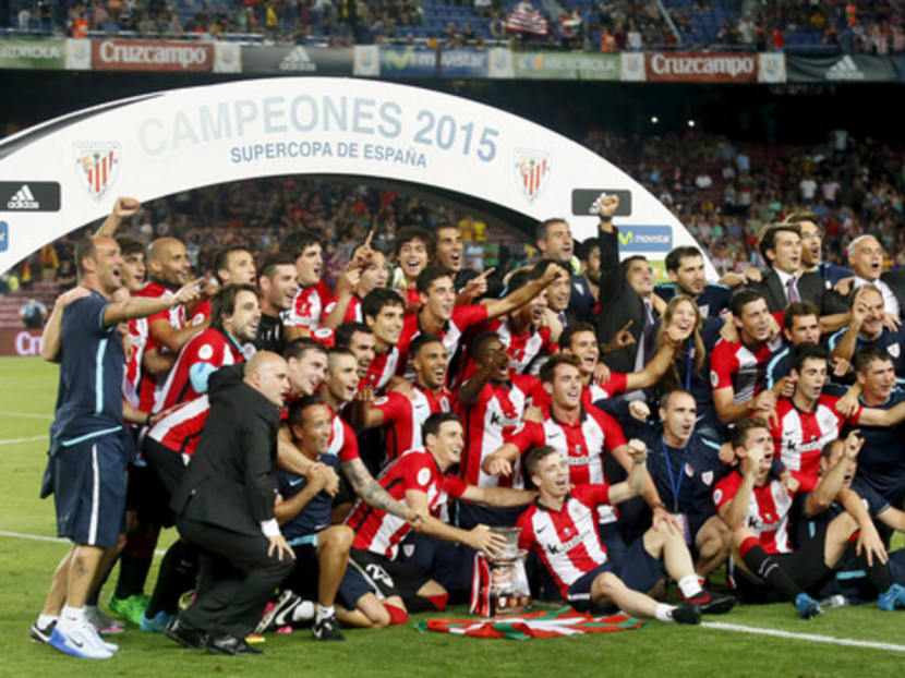 Athletic Bilbao celebrate their 5-1 aggregate victory. Photo: Reuters