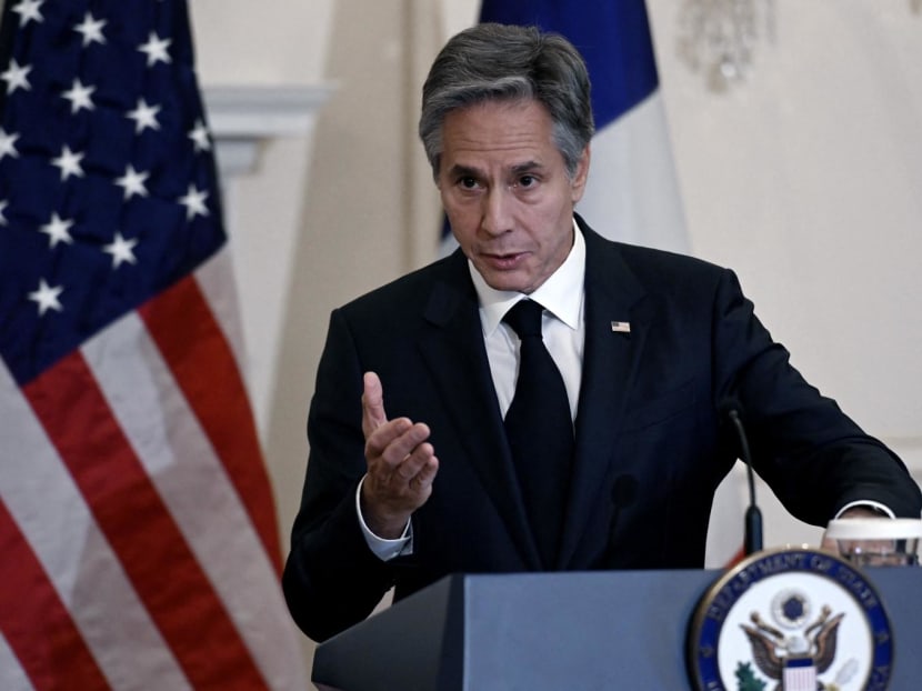 US Secretary of State Antony Blinken hold a press conference at the State Department in Washington, DC, on Oct 21, 2022. US Secretary of State Antony Blinken hold a press conference at the State Department in Washington, DC, on Oct 21, 2022.
