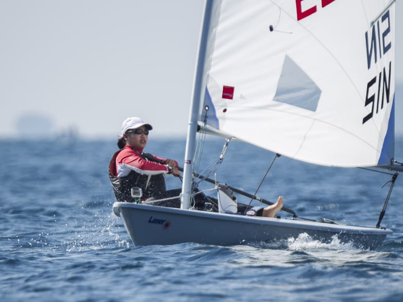 Singapore's Elizabeth Yin, who competed at the 2012 London Olympics, took the women's Laser Radial title at the SEA Games sailing competition at Ngwe Saung Beach, Myanmar. Photo: Singapore Sports Council.