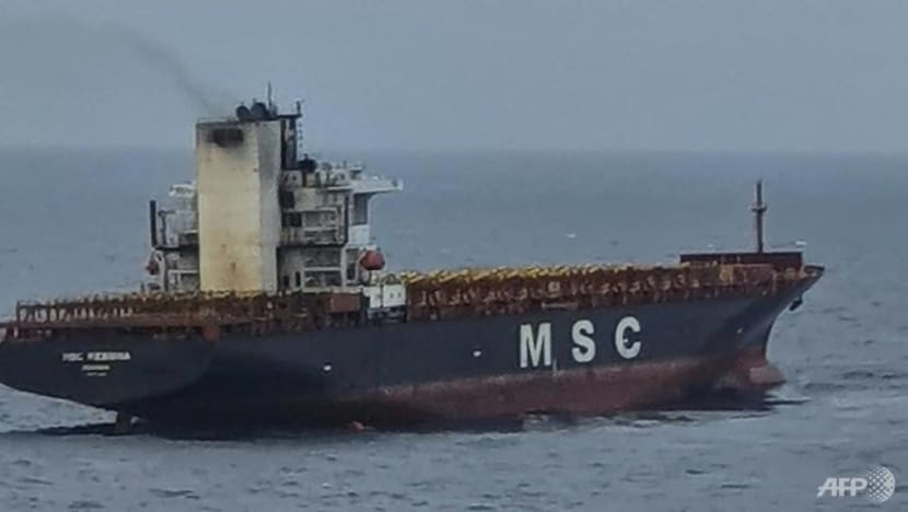 Cargo ship towed to Singapore after fire now undergoing repairs