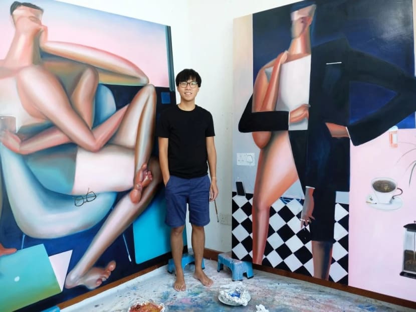 Singaporean painter Alvin Ong is usually based in London but ended up extending his stay in Singapore as the pandemic worsened.