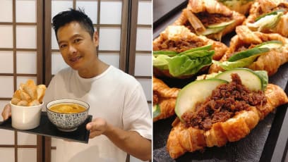 Li Nanxing Offering Curry Chicken & Hae Bee Hiam Croissant At New Bakery