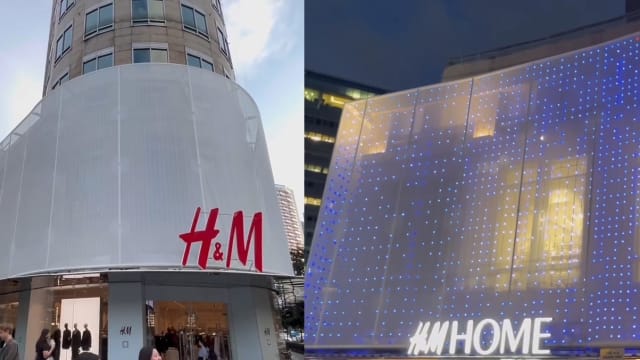 乌节路上昼夜不同风景　环保建筑在H&M大厦