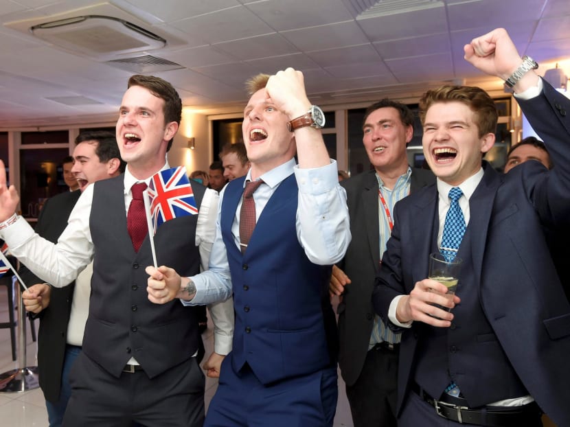 Leave supporters cheering after the UK voted to leave the EU, a decision which could see the decline of capital expenditure and rise in unemployment rate in the UK. Photo: Reuters