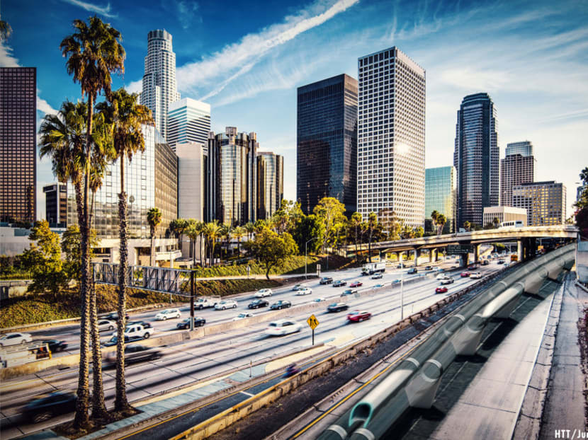 An artist's conception of a Hyperloop network in Los Angeles. Photo: Hyperloop Transportation Technologies