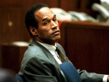 OJ Simpson sits in Superior Court in Los Angeles on Dec 8, 1994 during an open court session. Simpson has died at the age of 76, his family said on April 11, 2024.